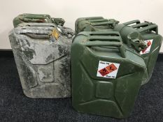 Five jerry cans