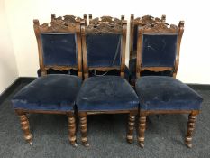 A set of six Victorian mahogany dining chairs