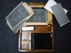 A printers set in mahogany case