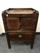 A George III inlaid mahogany step commode