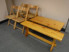 A pine refectory coffee table,