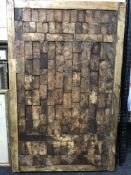 A pine butcher's block top