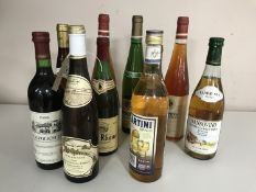 A tray containing ten bottles of wines,