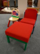 Two child's chairs (one with stool)