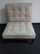 A George Smith chair upholstered in beige suede fabric