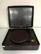 A Bakelite cased Columbia gramophone turntable