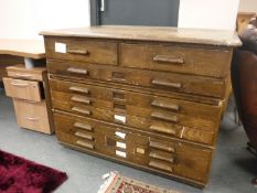 An early 20th century Abbey oak plan chest
