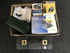 A cased Pro multi saw together with box containing assorted power tools