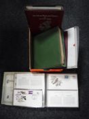 A box of three albums of American Song Birds flowers first day covers,