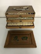 A cased Mahjong set