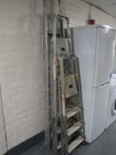 Two sets of folding aluminium steps