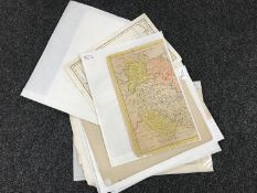 A collection of nine antiquarian maps of Scotland and English Counties by Robert Morden and G.F.