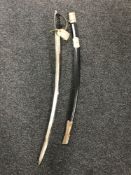 An Indian sabre in scabbard