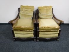 A pair of early 20th century bergere armchairs