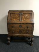 An Edwardian oak bureau