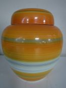 A Shelley Art Deco lidded ginger jar, height 22.