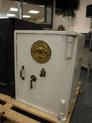 A Victorian painted safe with no key and locked,