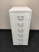 A metal six drawer index chest