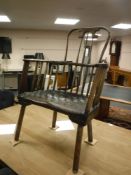 A seventeenth century provincial ash stick back country chair, height 95 cm.