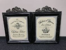 Two metal shabby chic French advertisements