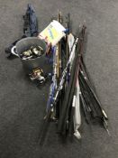 Fourteen assorted sea fishing and beach casting rods,