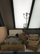 A quantity of wicker baskets,