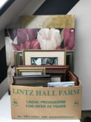 A large quantity of framed pictures, prints and wall canvases including A.