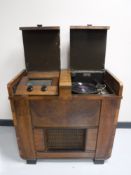 A mid 20th century walnut cased RTC radiogram