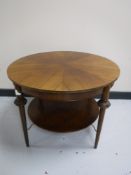 A mid 20th century walnut coffee table