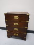 A mahogany four drawer ship's style chest
