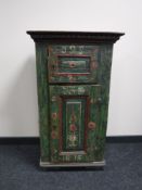 A 19th century hand painted hall cupboard