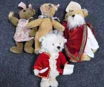 Three Steiff bears and one other bear