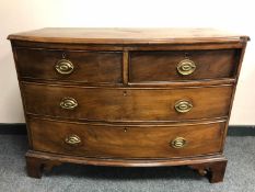 A George III mahogany low three-drawer chest,