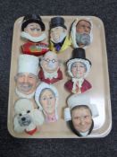 A tray of nine Bossons wall plaques