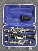 A cased Boosey & Hawkes clarinet (with extra parts)
