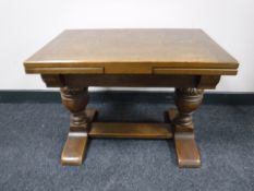 An oak refectory coffee table