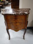 A French inlaid and gilt metal mounted,