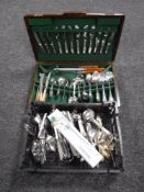 An oak canteen of plated cutlery,