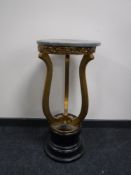 A circular Art Deco marble topped plant stand