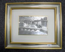 An Italian white metal relief picture stamped .