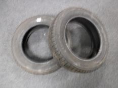 A pair of 175/65-15 Firestone Winter Hawk tyres