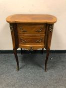 A 20th century inlaid Kingwood and gilt metal mounted two drawer chest,