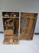 A mid 20th century joiner's tool cupboard containing a large quantity of tools