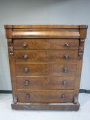 A Victorian mahogany six drawer Scotch chest
