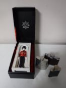 A boxed Masons Coldstream Guards china decanter,