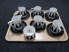 Susan Williams-Ellis for Portmeirion - Thirteen pieces of coffee ware.