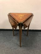 A continental Kingwood, marquetry and gilt metal mounted drop-leaf occasional table, 20th century,