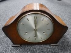 An oak cased Smiths mantel clock
