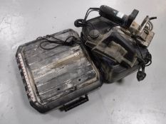 A cased Erbauer biscuit jointer, one more jointer, New Power planer,