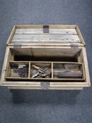 An antique pine tool chest